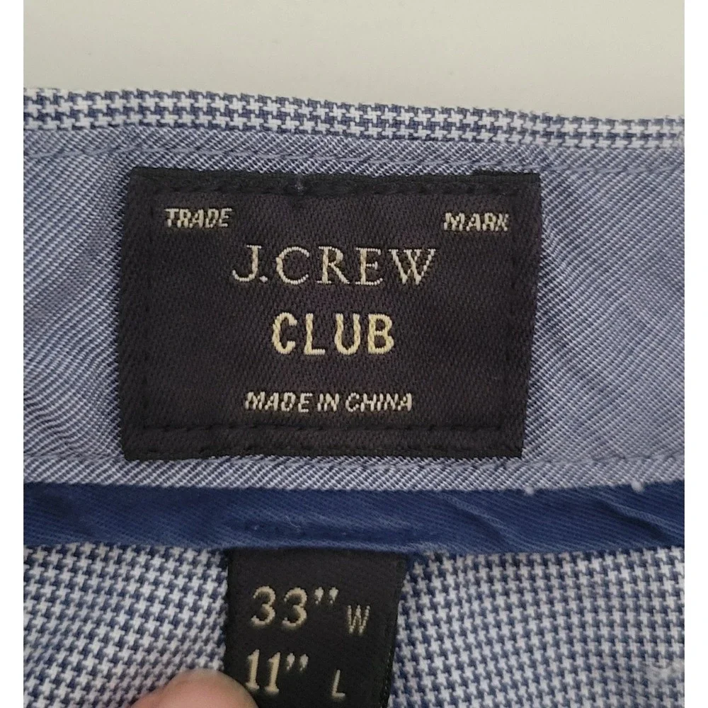 J. Crew Club Shorts Men's 33 Blue Chino Flat Front Casual Cotton 11